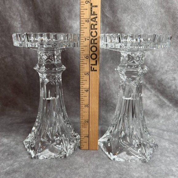 Lead Crystal Glass Candle Holders or Vases ONLY **CANDLES/FLOWERS NOT INCLUDED - Picture 4 of 10